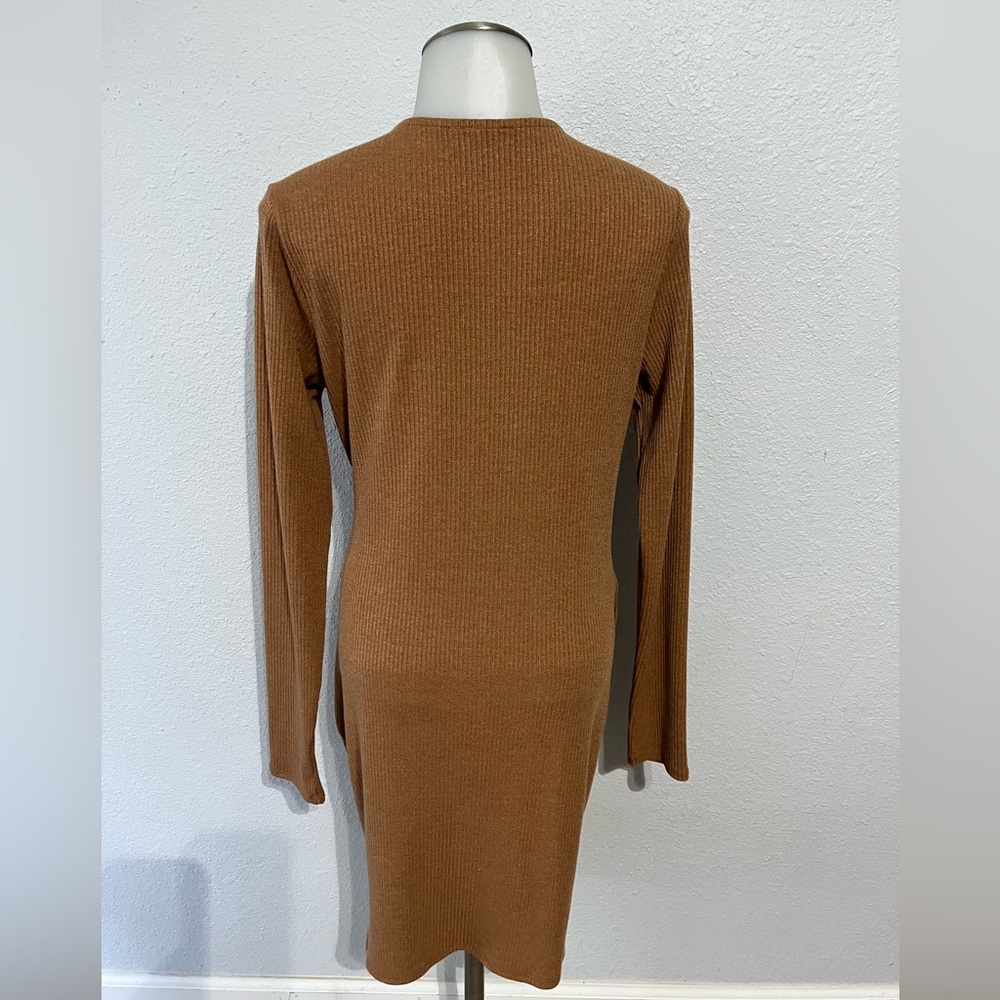 Vici Tan Ribbed Knit Dress - Picture 3 of 9